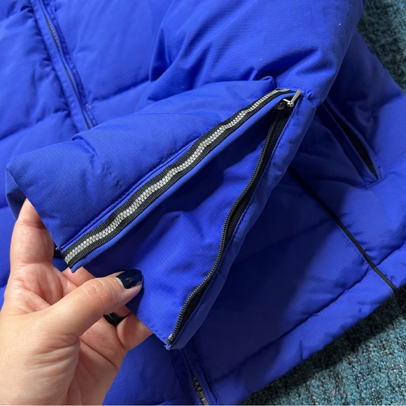 Obermeyer Goose Down Waterproof Snow Jacket in Blue Black - Picture 3 of 10